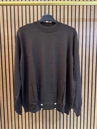 Ghisa 4720T4455 Kahve Düğme Detaylı Triko Tunik