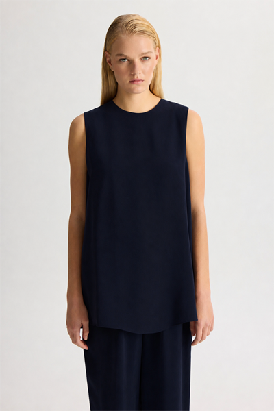 Miss Dalida T26Y-6007 Dark Navy Kolsuz Cupro Tunik Navy