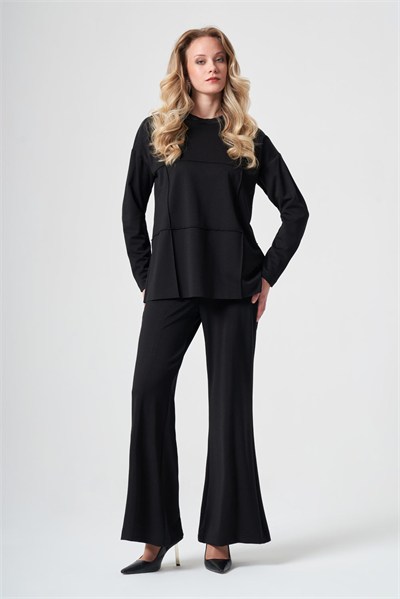 Misswhence 40110 Siyah Çelik Örme Pantolon