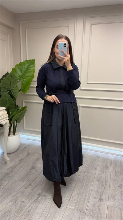 Misswhence 40808 Lacivert Tafta Elbise