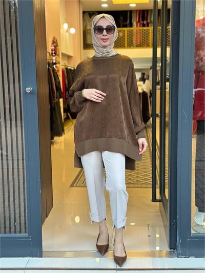 Nuss Triko 27K3043 Taba Detaylı Tunik