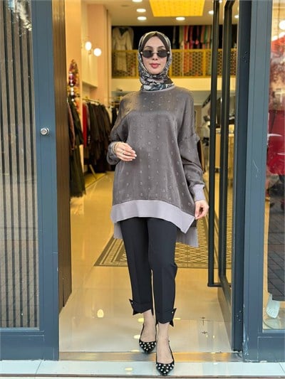 Nuss Triko 27K3043 Vizon Detaylı Tunik