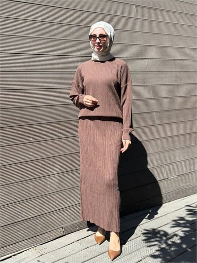 Nuss Triko 27K702 Kahve Etekli Takım
