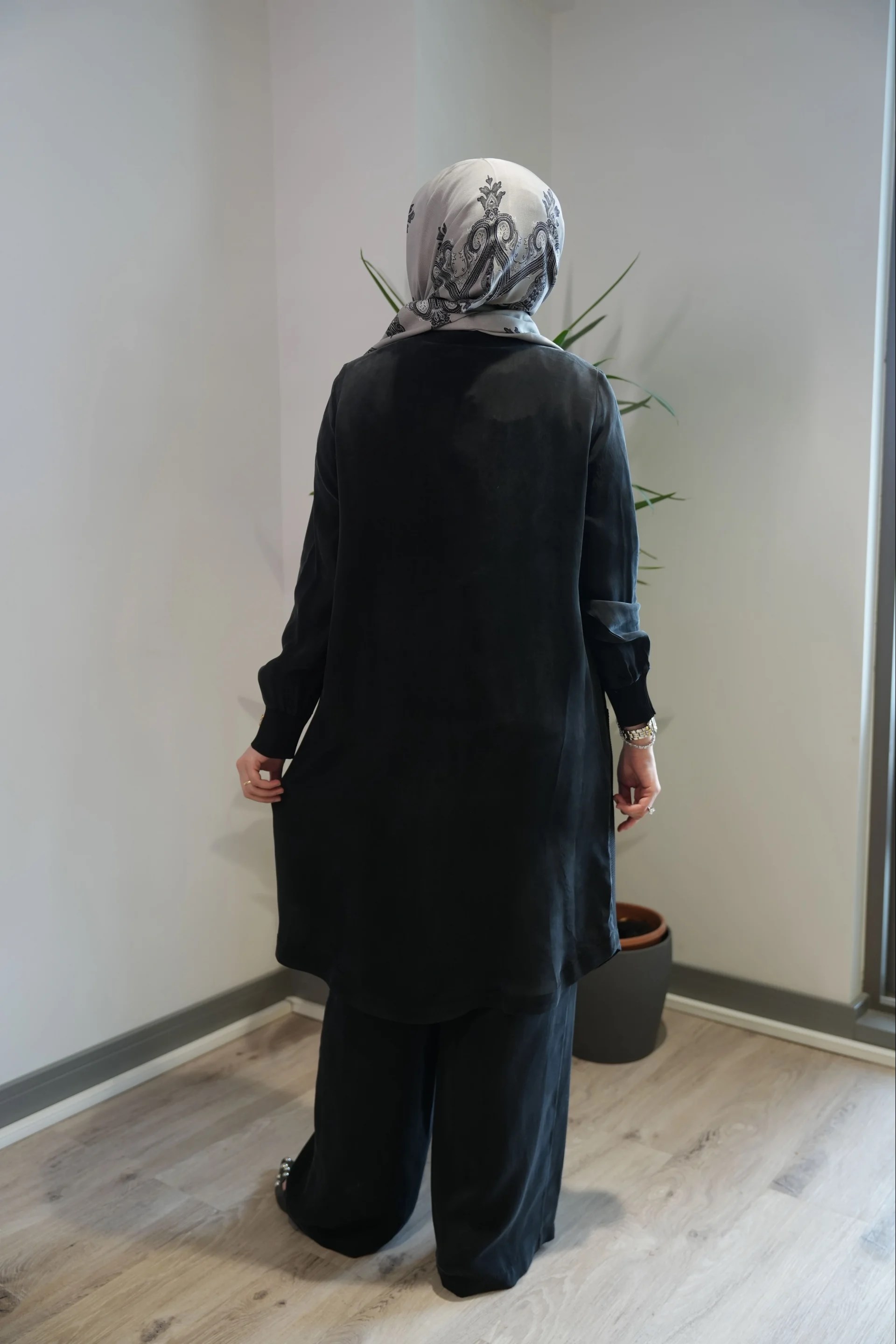 Miss Dalida T26Y-8008 Siyah Hakim Yaka Cepli Cupro Kap