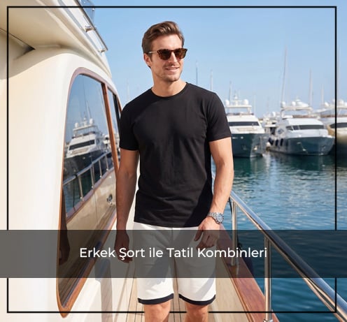 Erkek Şort ile Tatil Kombinleri