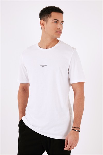 % 100 Pamuk Bisiklet Yaka Regular Fit Erkek T Shirt 5902757 BEYAZ