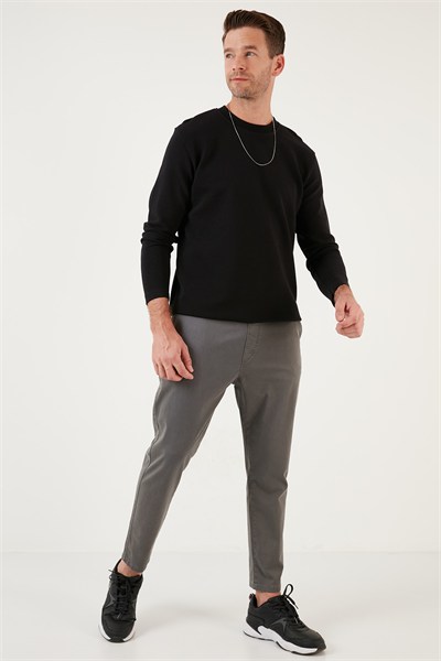 % 100 Pamuk Bisiklet Yaka Regular Fit Erkek Sweat 5905406 SİYAH
