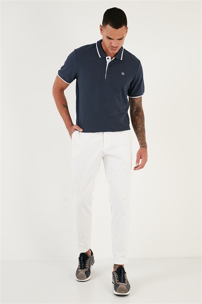 % 100 Pamuk Düğmeli Regular Fit Erkek Polo Yaka T Shirt 5902118 LACİVERT