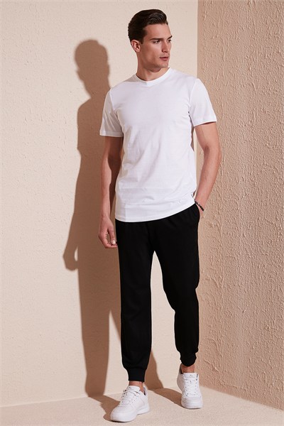 % 100 Pamuk Regular Fit Bisiklet Yaka T shirt Erkek T Shirt 5902511 BEYAZ