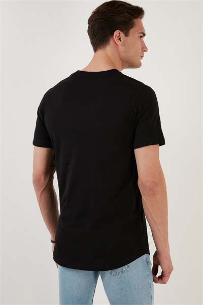 % 100 Pamuk Regular Fit Bisiklet Yaka T shirt Erkek T Shirt 5902511 SİYAH