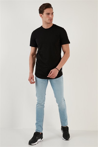 % 100 Pamuk Regular Fit Bisiklet Yaka T shirt Erkek T Shirt 5902511 SİYAH