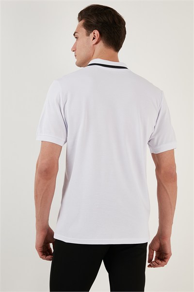 % 100 Pamuk Regular Fit Düğmeli Erkek Polo Yaka T Shirt 59023861 BEYAZ
