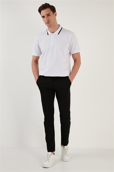 % 100 Pamuk Regular Fit Düğmeli Erkek Polo Yaka T Shirt 59023861 BEYAZ