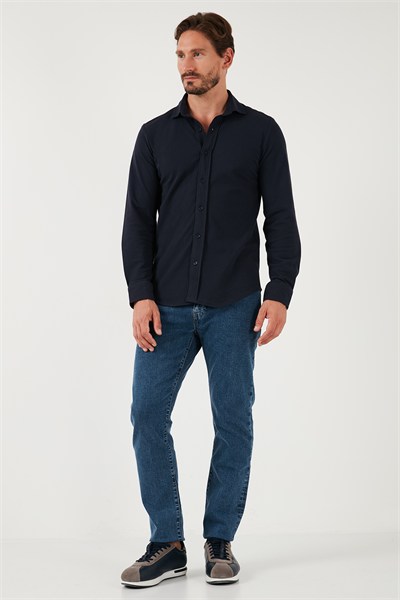 % 100 Pamuk Regular Fit Erkek Gömlek CF25W113650 AÇIK LACİVERT