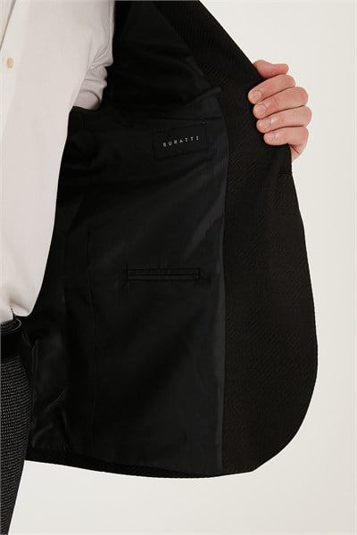6 Drop Çift Yırtmaçlı Slim Fit Blazer Erkek Ceket 659001 SİYAH