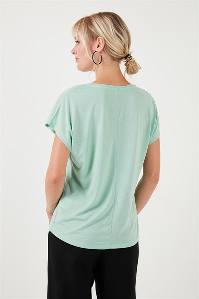 Baskılı Bisiklet Yaka Regular Fit Kadın T Shirt 6671005 MİNT