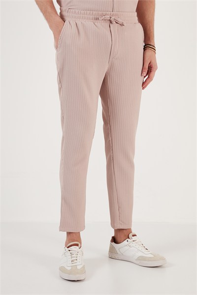 Belden Bağlamalı Cepli Regular Fit Erkek Pantolon CF24S617849 BEJ