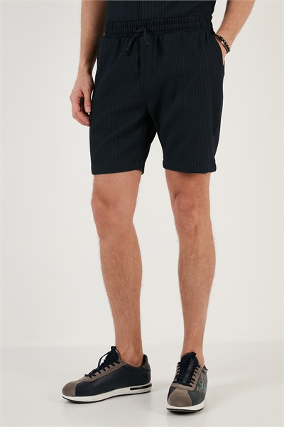 Belden Bağlamalı Cepli Slim Fit Erkek Short CF24S657850 LACİVERT