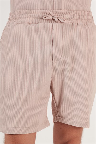 Belden Bağlamalı Cepli Slim Fit Erkek Short CF24S657850 BEJ