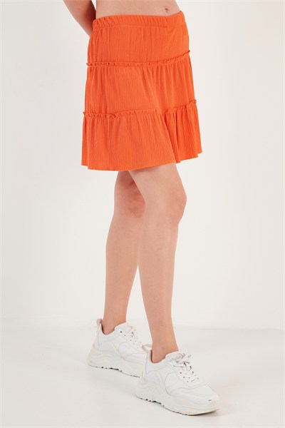 Beli Lastikli Mini Kadın Şort Etek 5865038 ORANJ