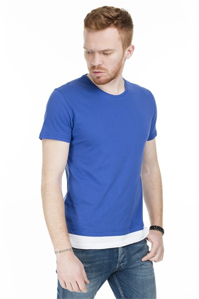 Bisiklet Yaka % 100 Pamuk Erkek T Shirt ABY38102LNS SAKS