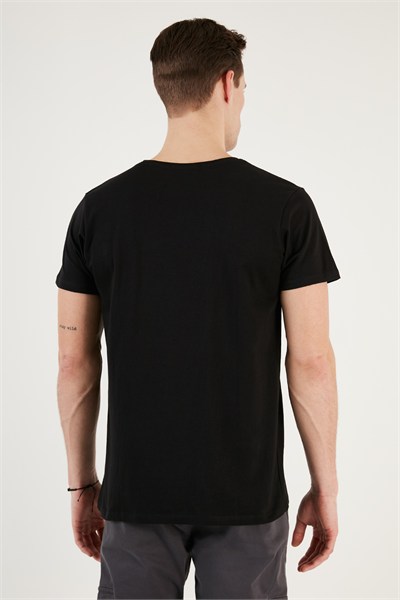 Bisiklet Yaka Pamuklu Slim Fit Erkek T Shirt 541REWORK SİYAH
