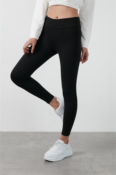 Büyük Beden Seçeneğiyle Yüksek Bel Toparlayıcı Üşütmeyen Kışlık Spor Kadın Tayt 626TIGHTS SİYAH