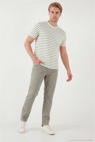 Comfort Boru Paça Normal Bel Pantolon Erkek Kot Pantolon 4412C66TEXAS HAKİ