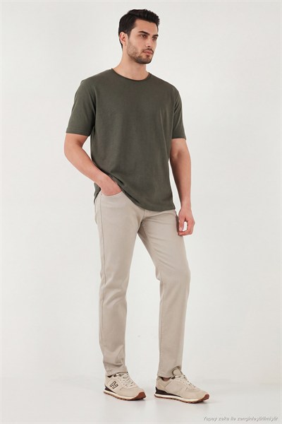 Comfort Boru Paça Normal Bel Pantolon Erkek Kot Pantolon 4412C66TEXAS BEJ