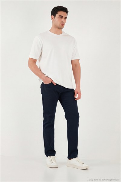 Comfort Boru Paça Normal Bel Pantolon Erkek Kot Pantolon 4412C66TEXAS LACİVERT