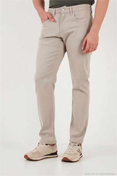 Comfort Boru Paça Normal Bel Pantolon Erkek Kot Pantolon 4412C66TEXAS BEJ