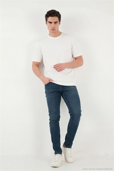 Dar Kalıp Düşük Bel Dar Paça Jeans Erkek Kot Pantolon 1115C55NAPOLI YEŞİL-MAVİ