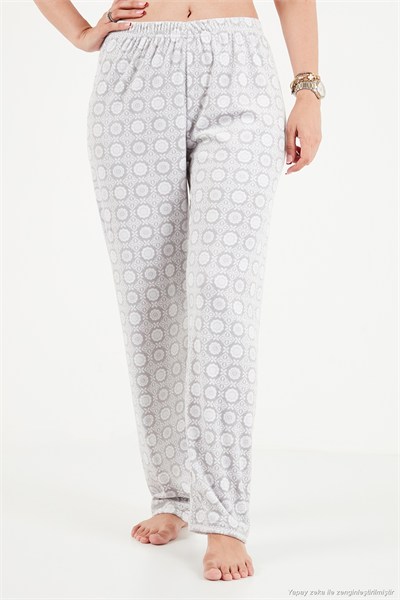 Desenli Ultra Soft Uzun Kollu Kadın Pijama Takımı 6575016 GRİ