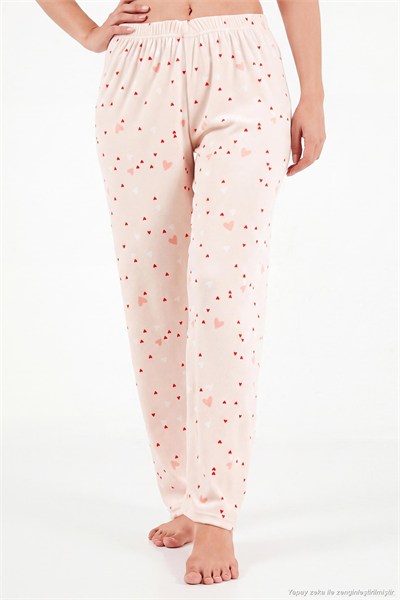 Desenli Yumuşak Dokulu Uzun Kollu Kadın Pijama Takımı 65750155 SOMON