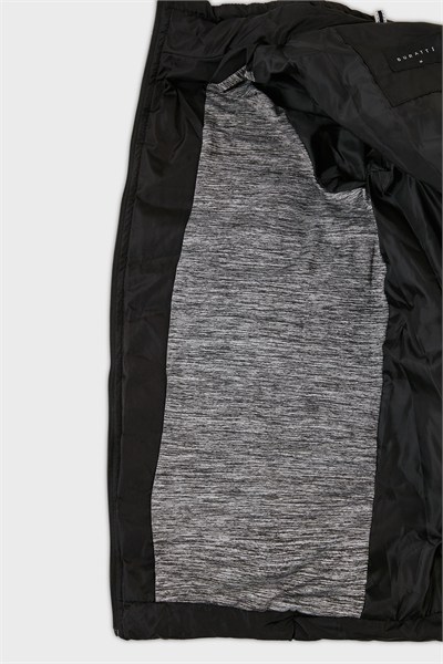 Dik Yaka Fermuarlı Cepli Slim Fit Şişme Erkek Mont 649002 SİYAH