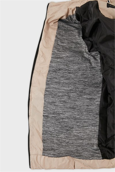 Dik Yaka Fermuarlı Cepli Slim Fit Şişme Erkek Mont 649002 VİZON