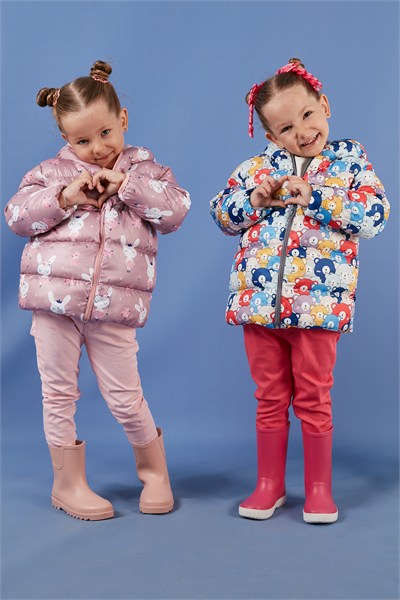 Ekstra Dolgulu İçi Yumuşak Polarlı Kapüşonlu Şişme Unisex Çocuk Mont 5763008 KIRMIZI