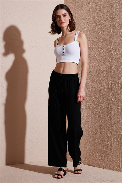Eşofman Çimalı Regular Fit Normal Bel Geniş Paça Kadın Eşofman Altı 5866260 SİYAH