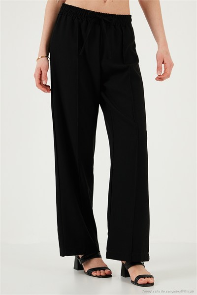 Eşofman Çimalı Regular Fit Normal Bel Geniş Paça Kadın Eşofman Altı 5866260 SİYAH