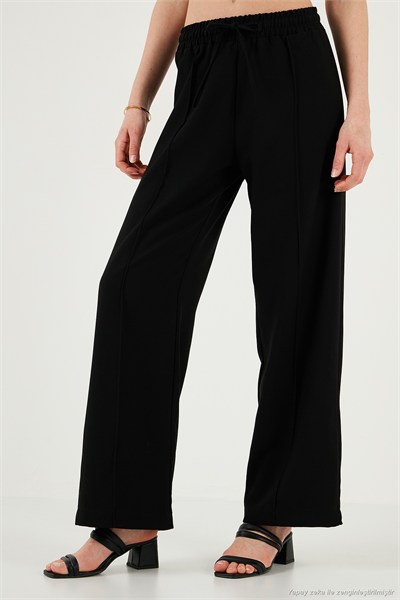 Eşofman Çimalı Regular Fit Normal Bel Geniş Paça Kadın Eşofman Altı 5866260 SİYAH