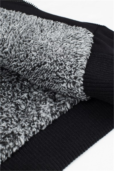 İçi Kürklü Kapüşonlu  Slim Fit Erkek Sweat 575708 SİYAH