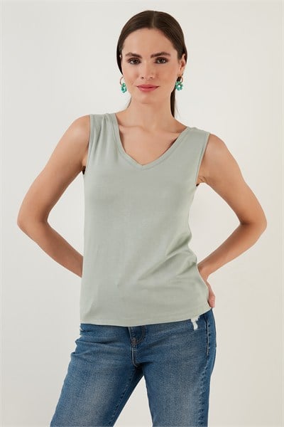Kalın Askılı V Yaka Kadın Bluz 5864384 ÇAĞLA