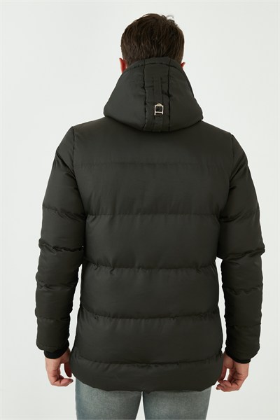 Kapüşonlu Suya ve Rüzgara Dayanıklı Soğuk Geçirmez Slim Fit Erkek Mont 5717101 HAKİ