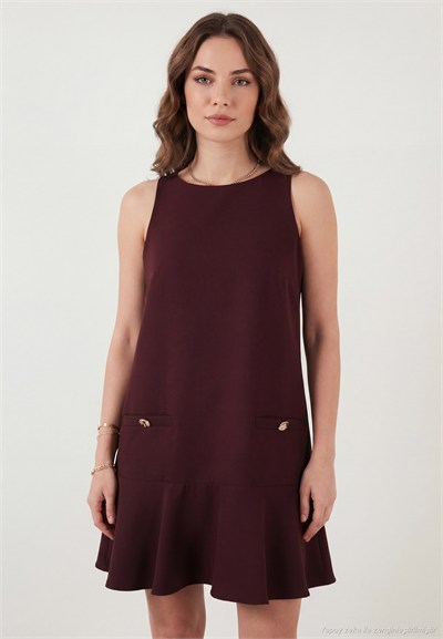 Kolsuz Mini Boy Cepli Mezuniyet Kadın Elbise 6525734 BORDO