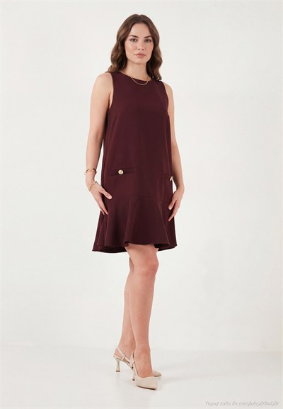 Kolsuz Mini Boy Cepli Mezuniyet Kadın Elbise 6525734 BORDO