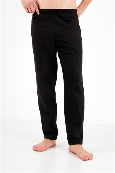 Lastikli Bel Düz Paça Ultra Soft Polar Erkek Pijama Altı 6098001 SİYAH