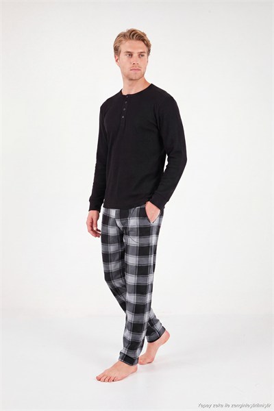 Lastikli Bel Düz Paça Ultra Soft Polar Erkek Pijama Altı 6098001 GRİ