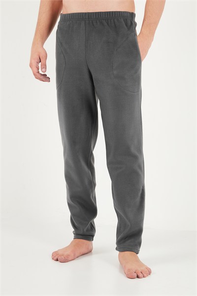 Lastikli Bel Düz Paça Ultra Soft Polar Erkek Pijama Altı 6098001 ANTRASİT