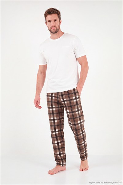 Lastikli Bel Düz Paça Ultra Soft Polar Erkek Pijama Altı 6098001 CAMEL