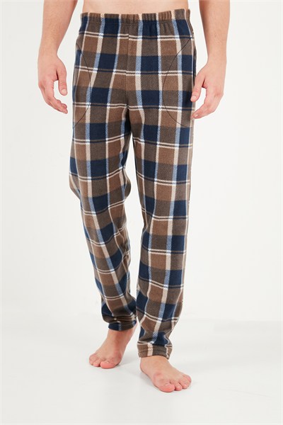 Lastikli Bel Düz Paça Ultra Soft Polar Erkek Pijama Altı 6098001 Koyu Camel